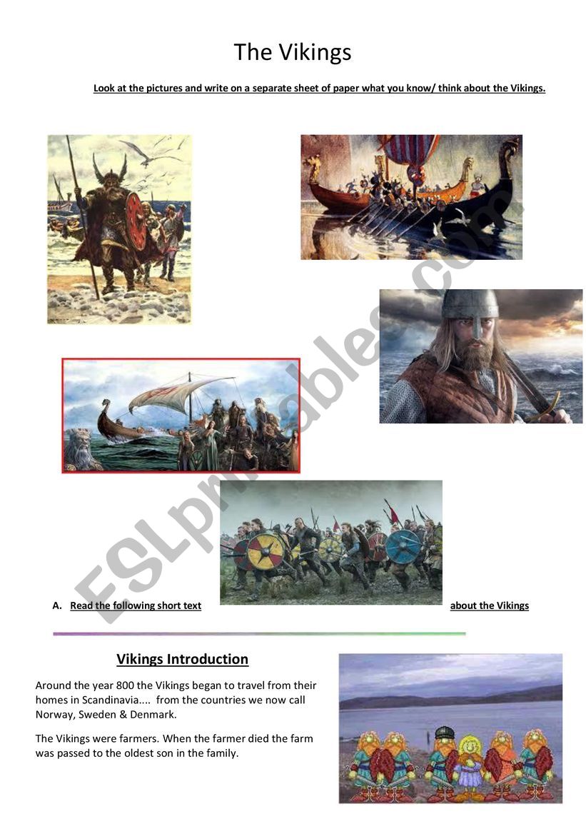 Vikings - Introduction worksheet