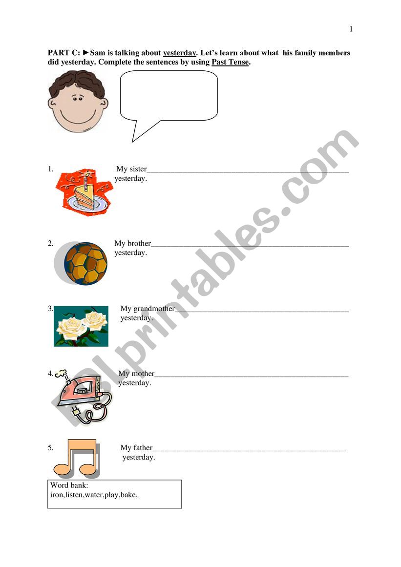 Past simple practice worksheet