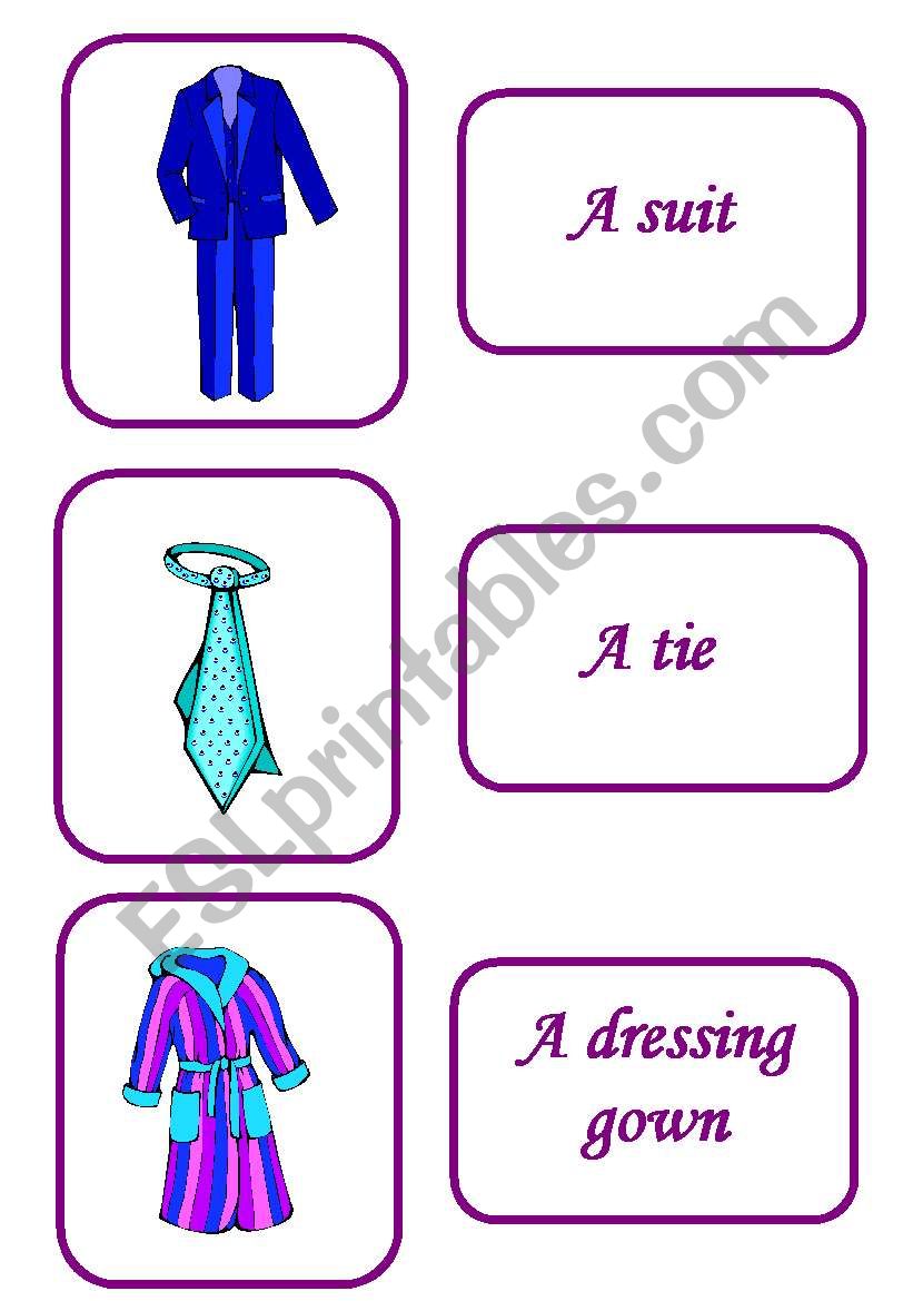 clothes memory  game 5 / 12 worksheet