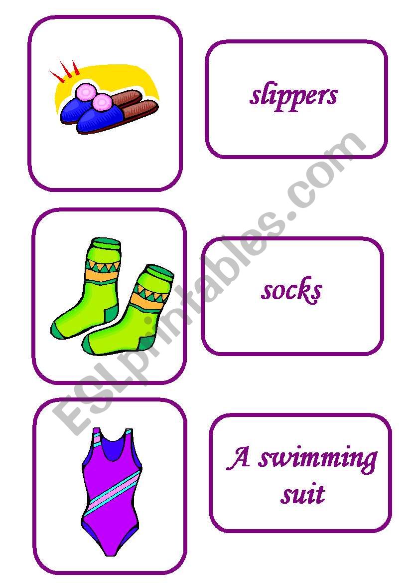 clothes memory game 6 / 12 worksheet