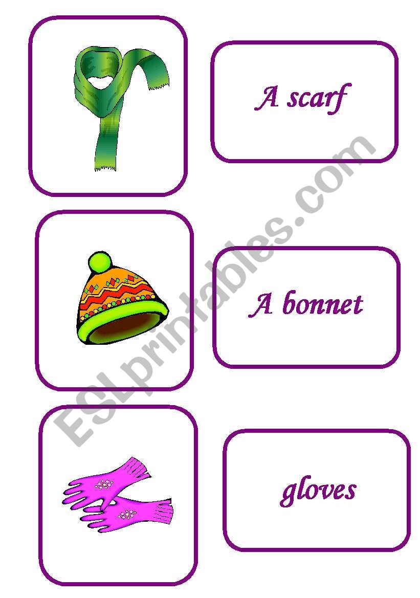 clothes memory game 7 / 12 worksheet
