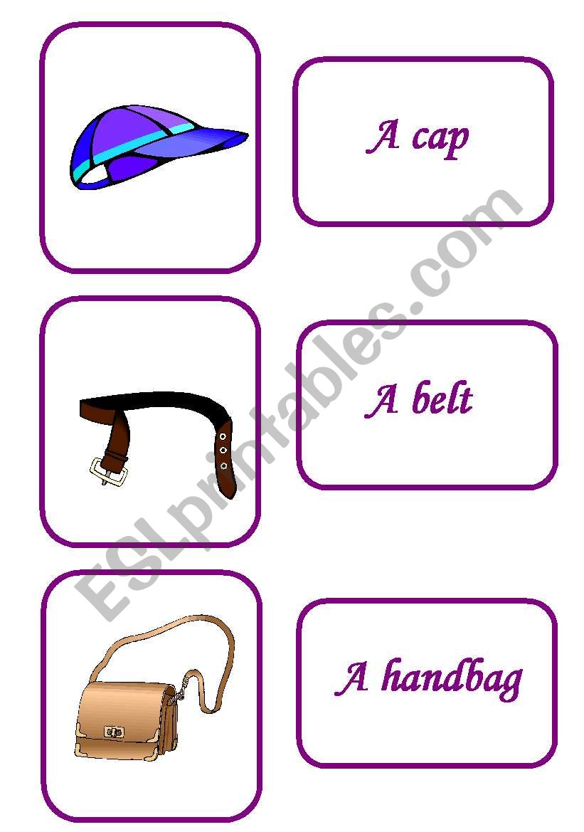 clothes memory game 8 / 12 worksheet