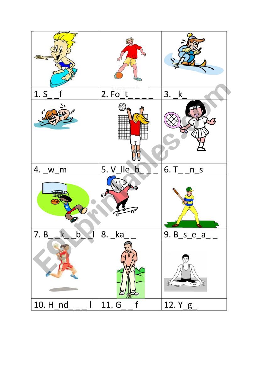 sports worksheet