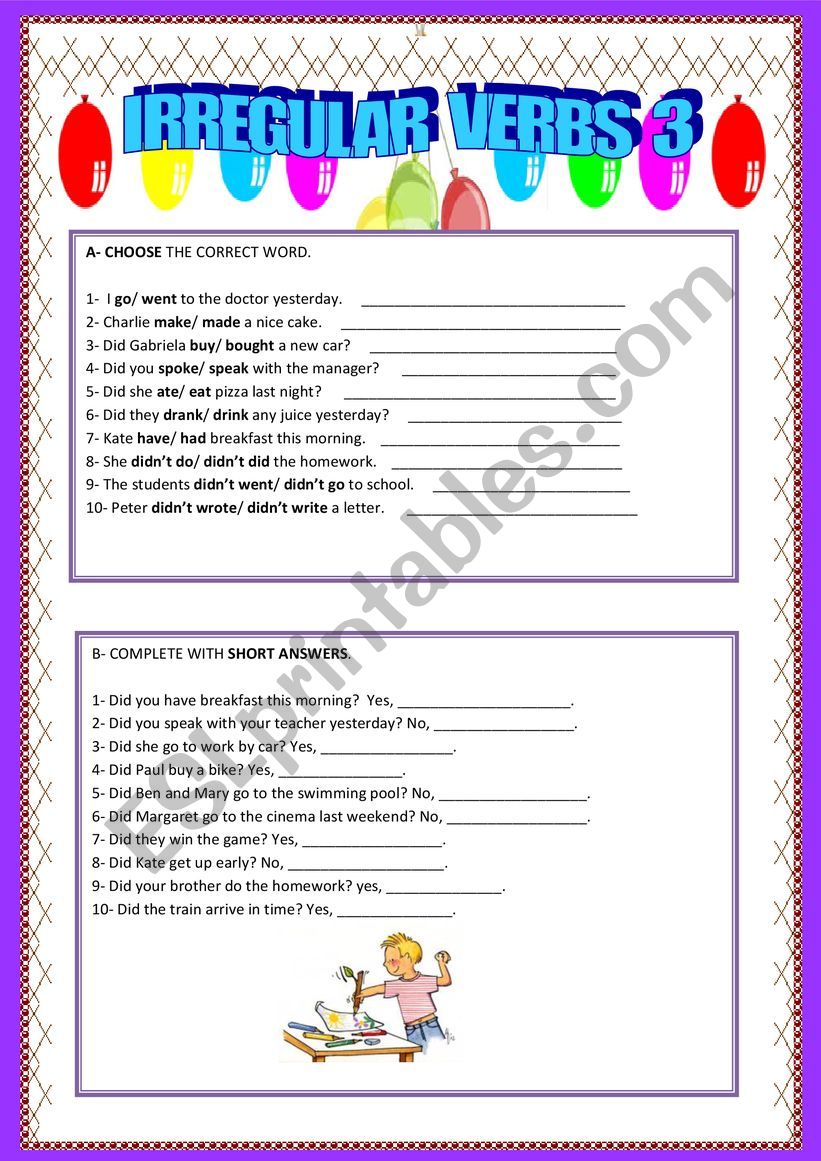 PAST SIMPLE worksheet