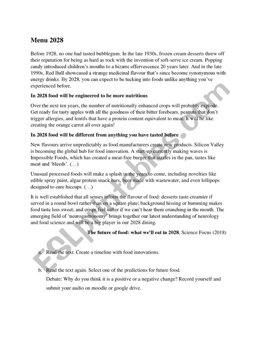 MENU 2028 worksheet