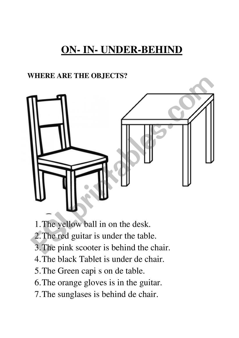 food worksheet