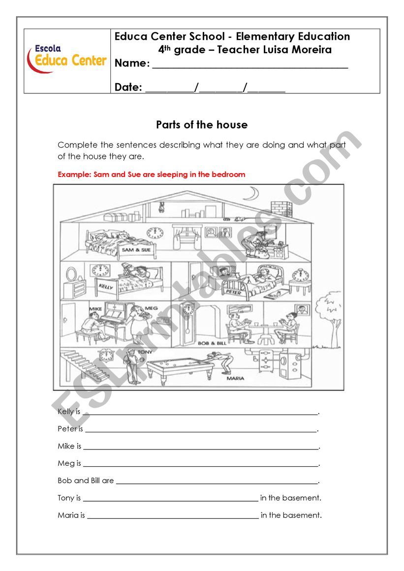 Parts of the house and daily routine