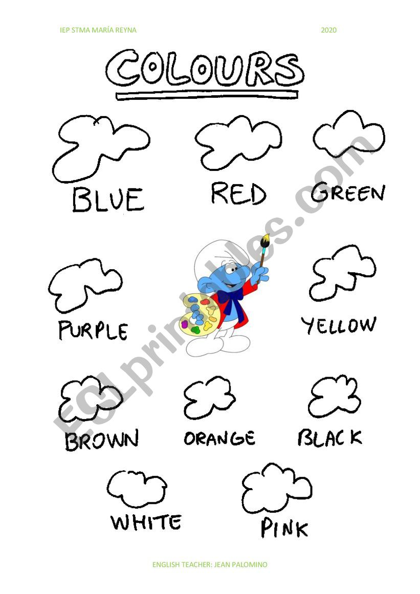 COLOURS worksheet