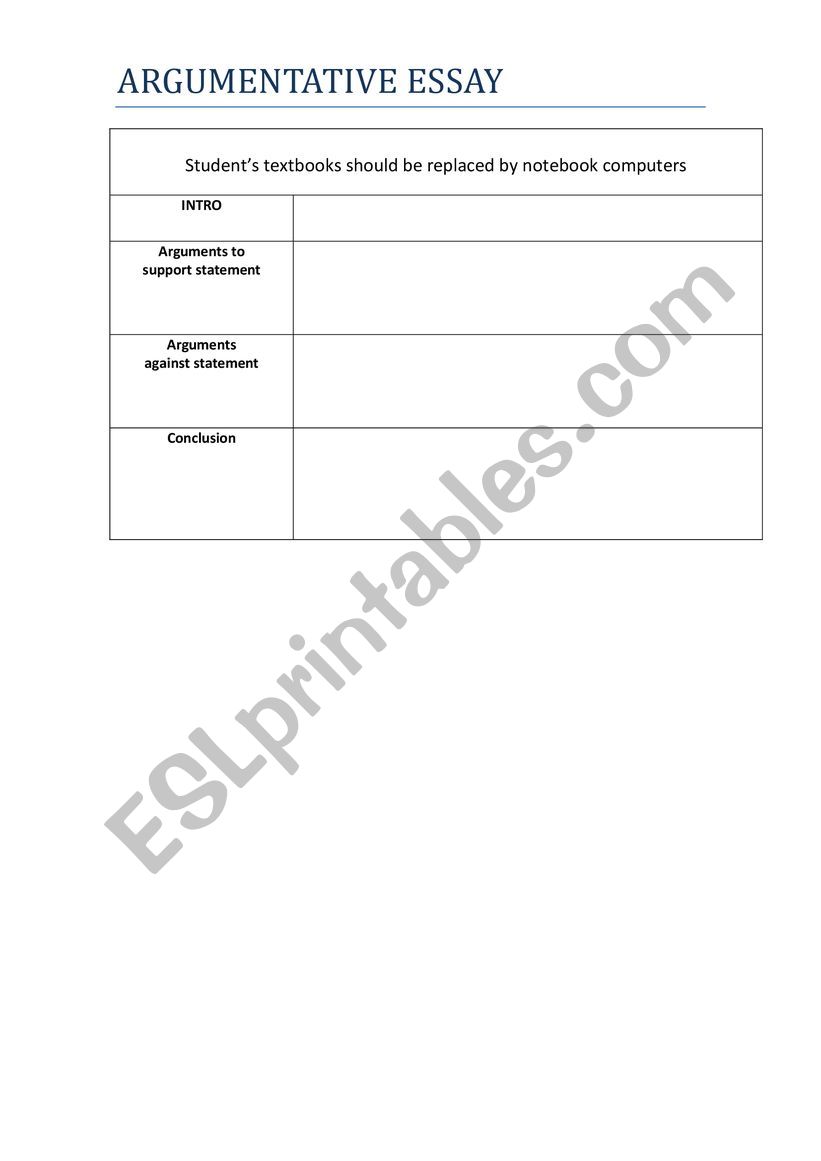 argumentative essay worksheet pdf