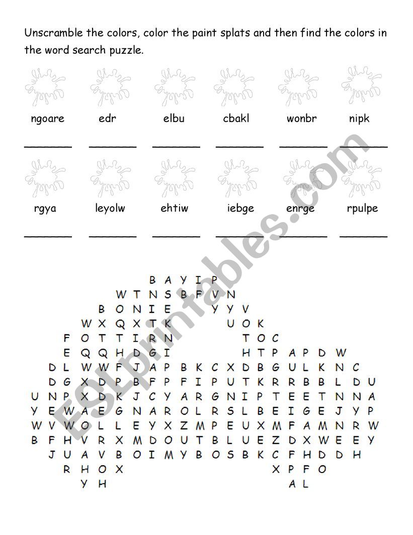 Colors 1st grade worksheet