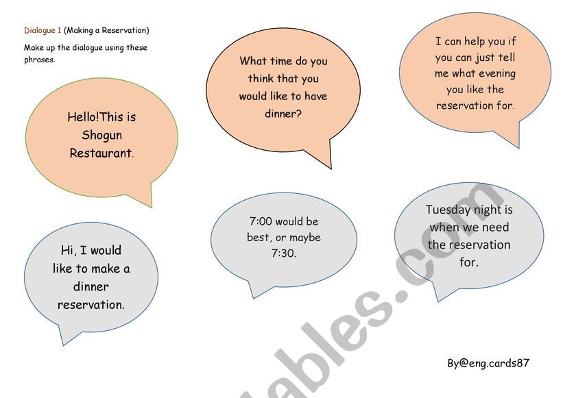 Dialogues worksheet