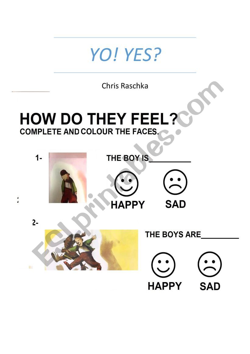 Yo! Yes? emotions worksheet