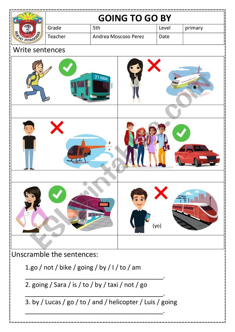 TRANSPORTATION worksheet