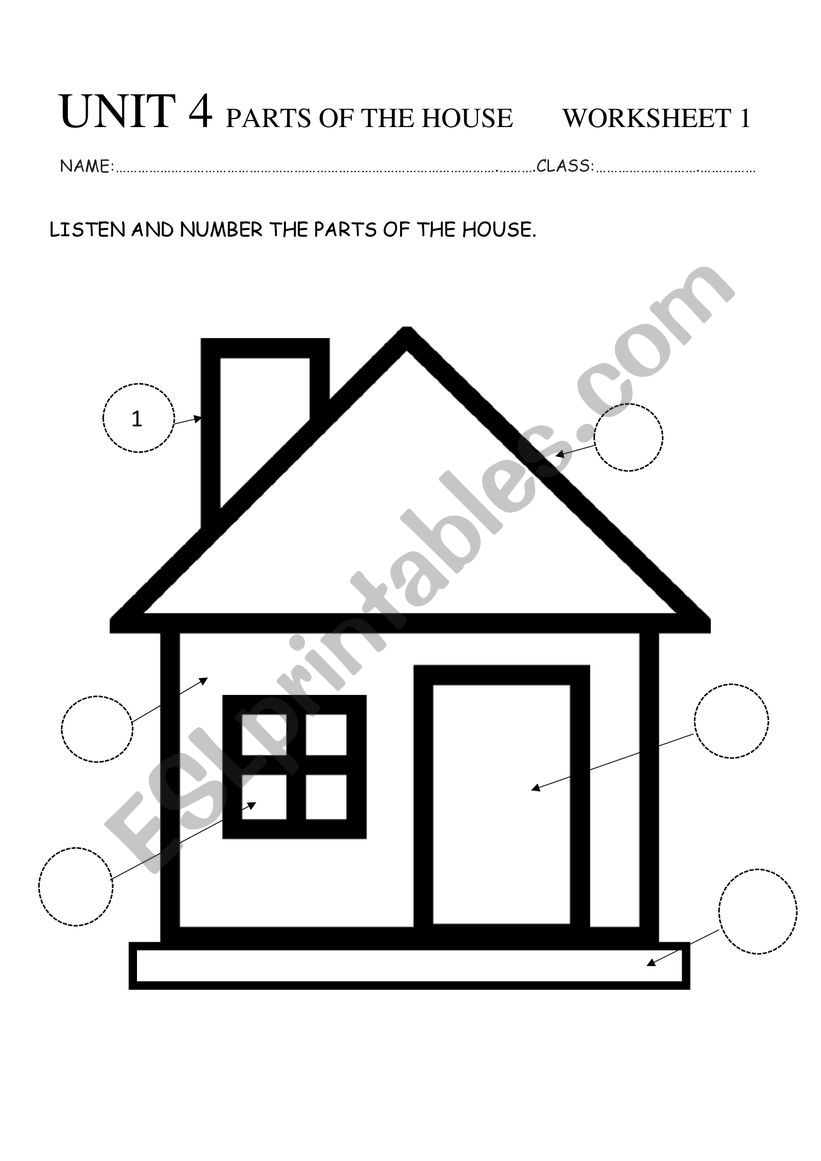 house parts worksheet