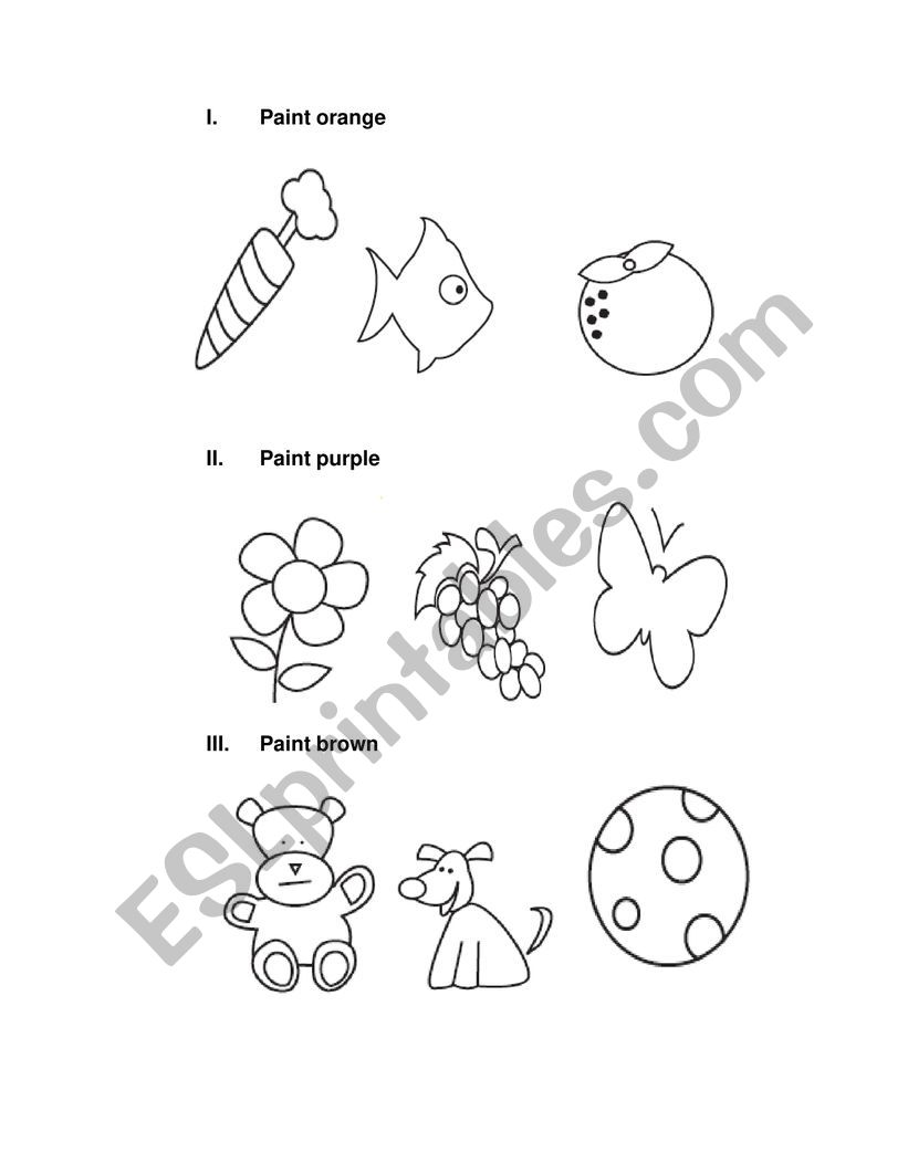 Secondary colors worksheet