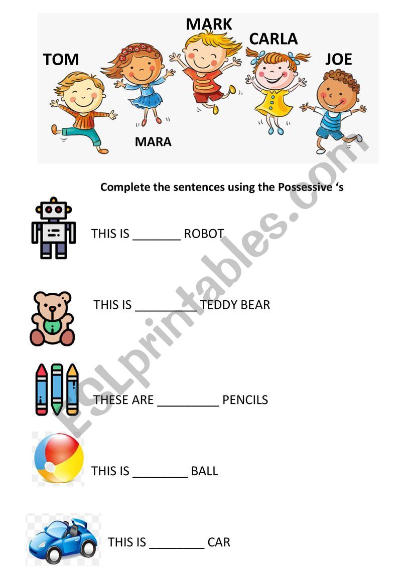 Possessive ï¿½s worksheet