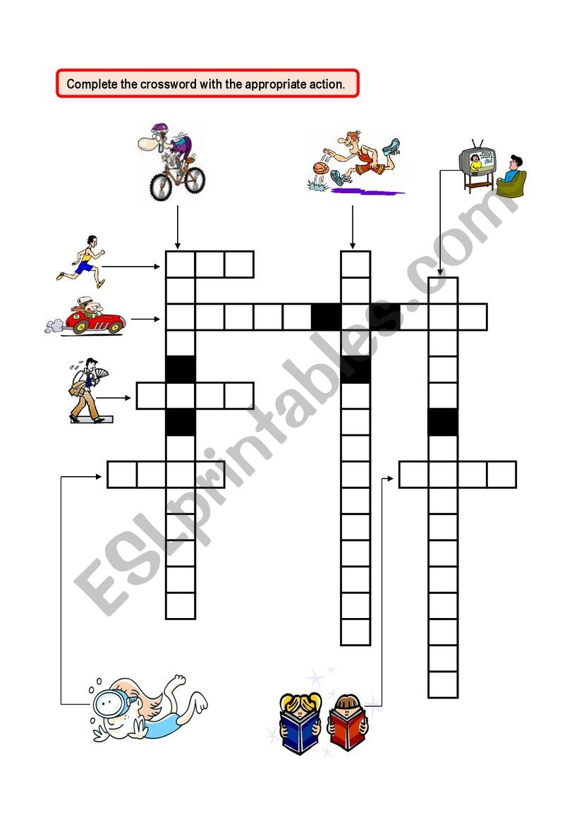 ACTIONS CROSSWORD worksheet