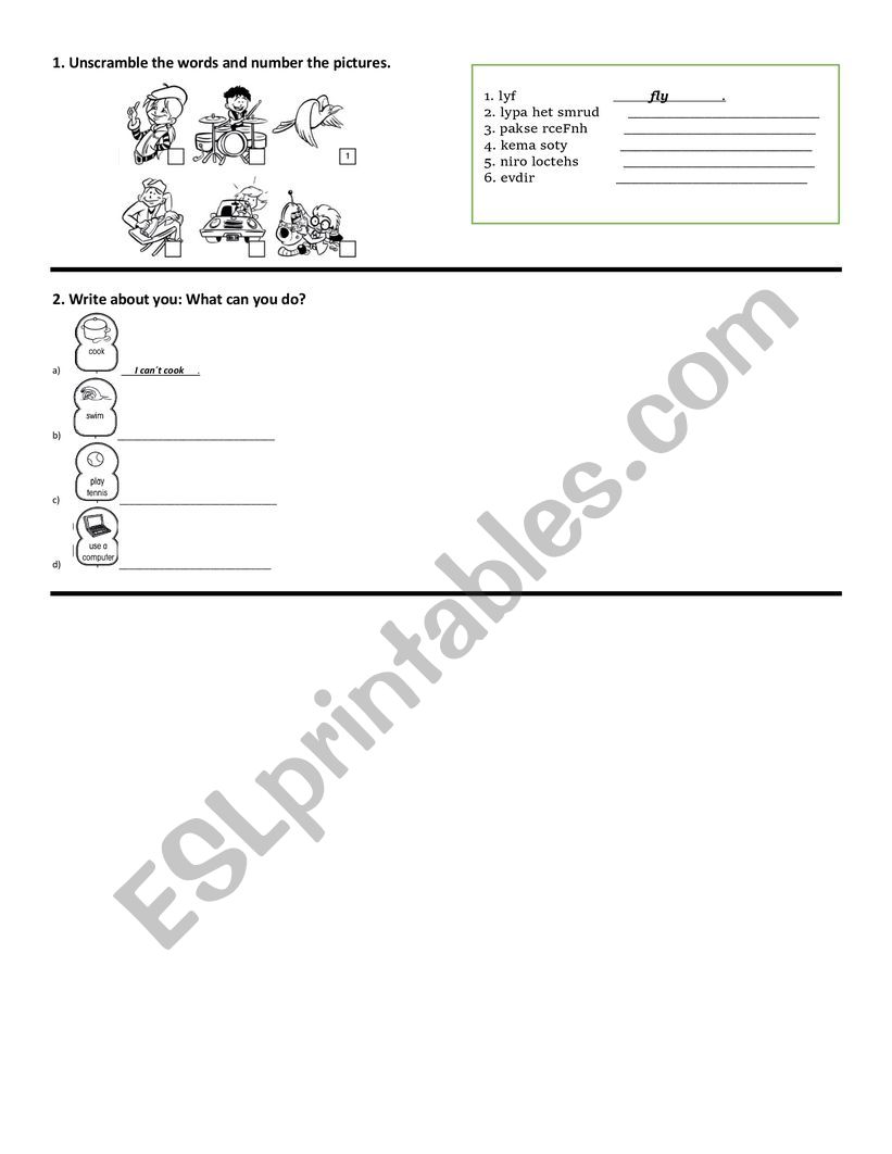 verbs worksheet