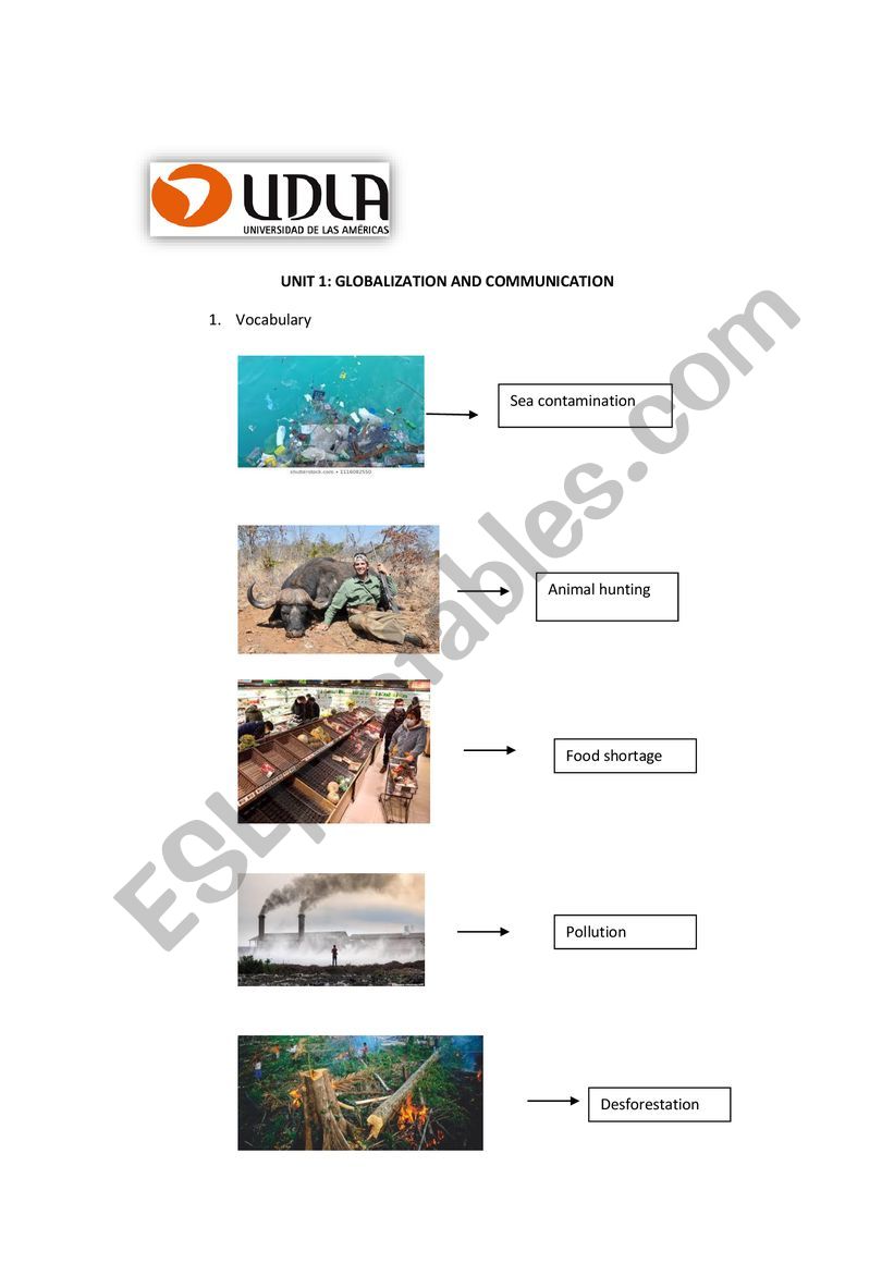 Globalization  worksheet