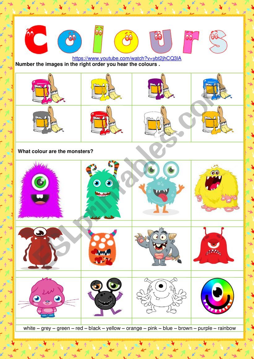 Listening - Colours worksheet