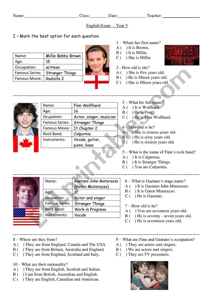 Stranger Things - Wh question and Possessive Case