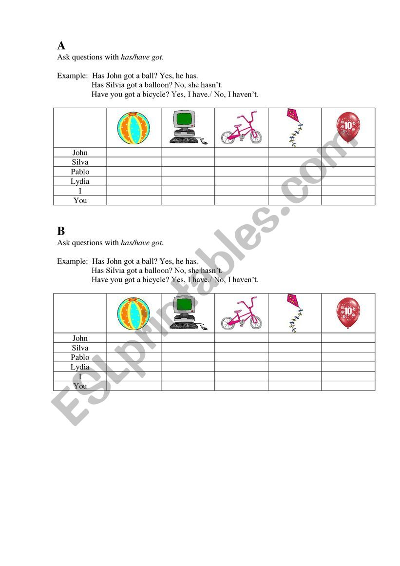 Sea battle Have got/Has got worksheet