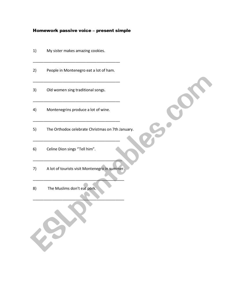 passive voice present simple worksheet