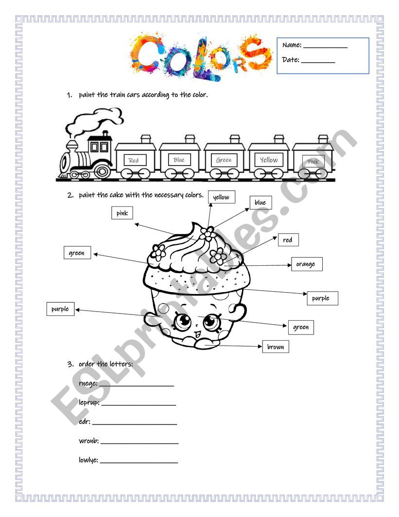 colours worksheet
