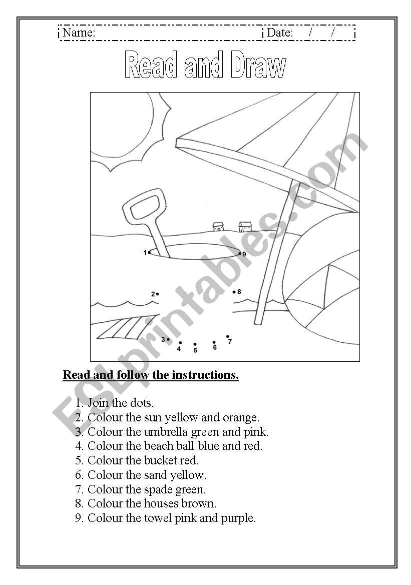 Read and draw worksheet