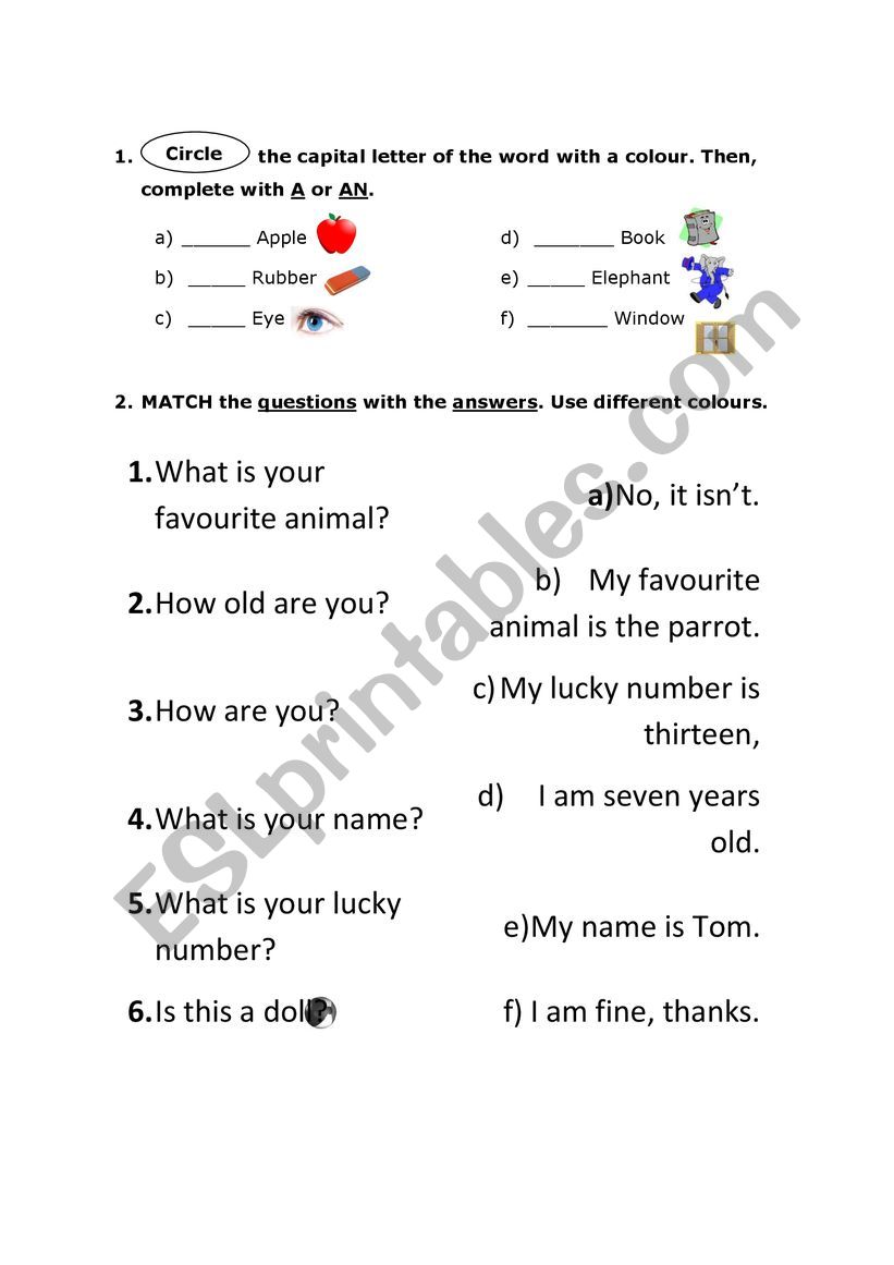 Elementary Grammar 1 worksheet