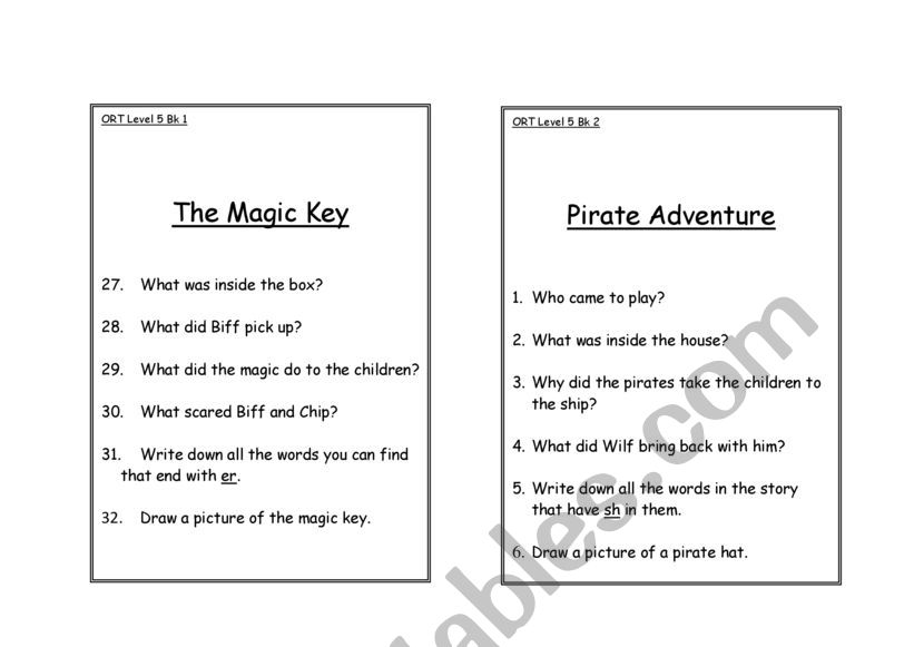 oxford reading tree stage 5 worksheet