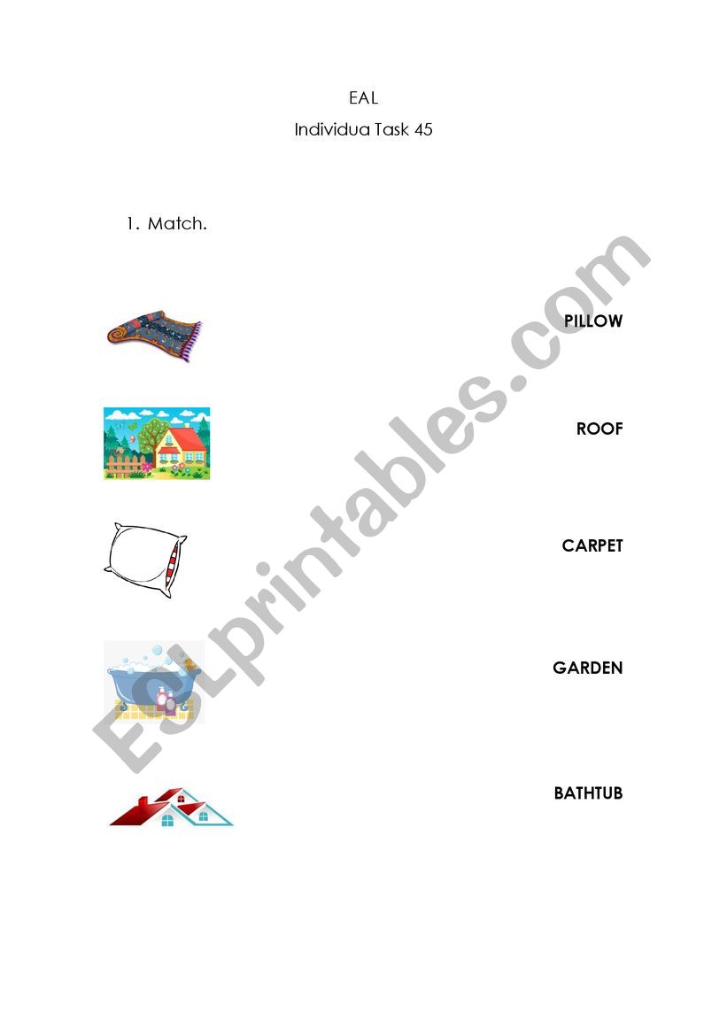 Furniture worksheet