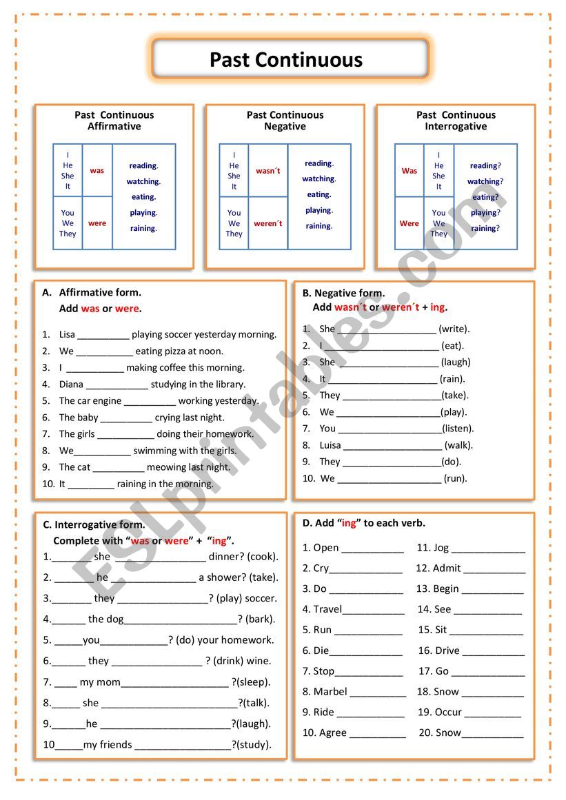 Past Continuous  worksheet