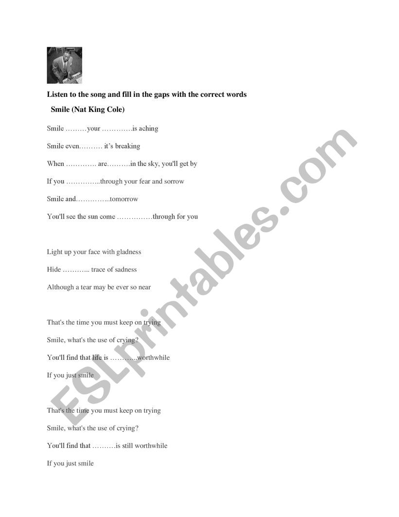 Smile worksheet