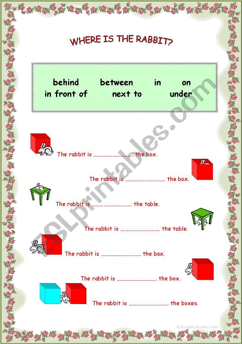 Where is the rabbit? worksheet