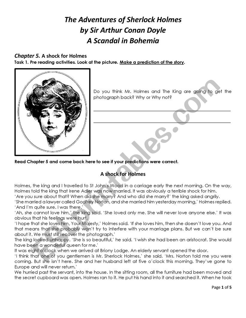 The Adventures of Sherlock Holmes by Sir Arthur Conan Doyle. A Scandal in Bohemia Part 5 of 5