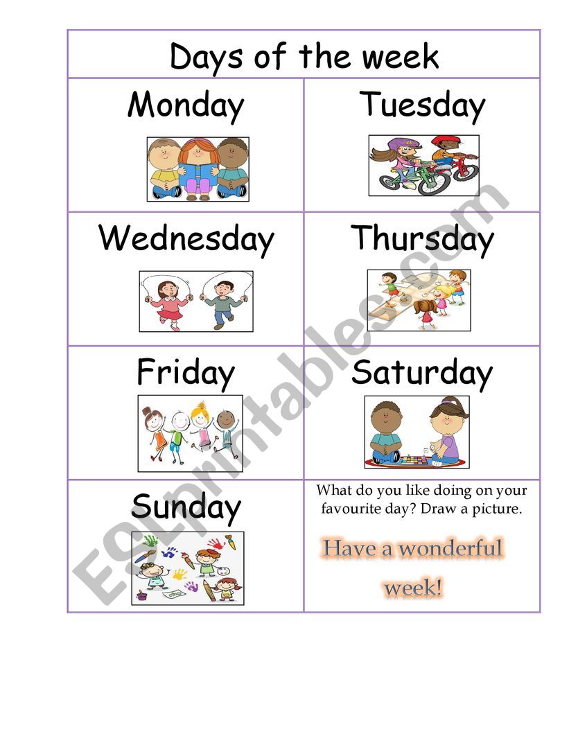 days-of-the-week-esl-worksheet-by-maroemma