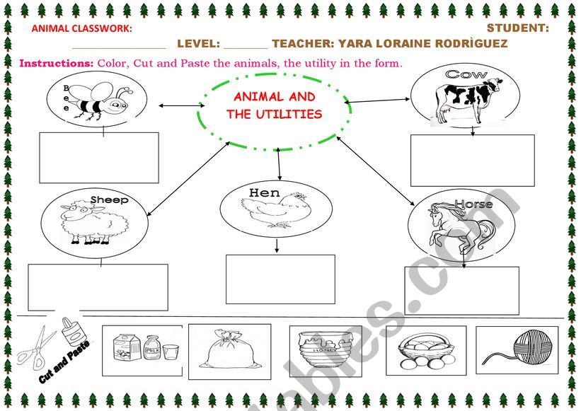 ANIMALS AND THE UTILITIES  worksheet