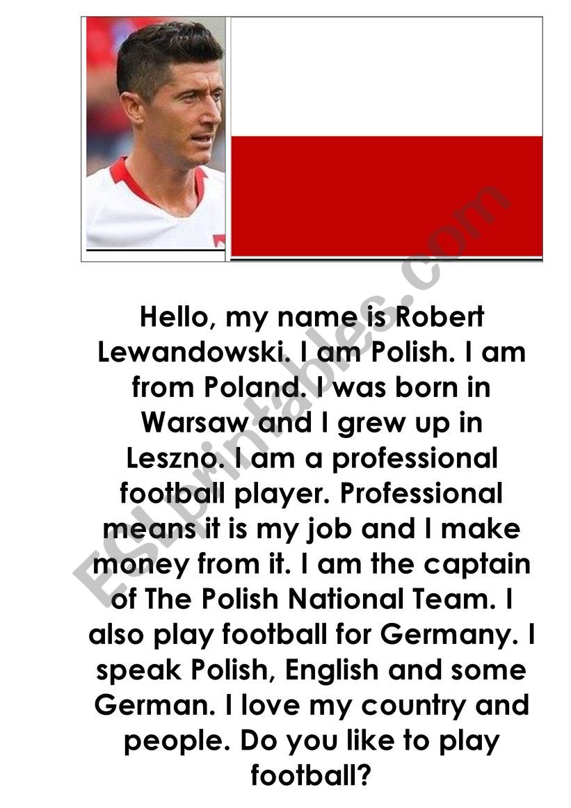 I am Robert Lewandowski from Poland