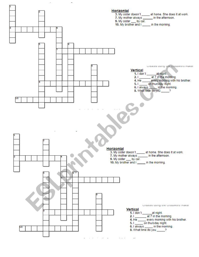  SIMPLE PRESENT worksheet