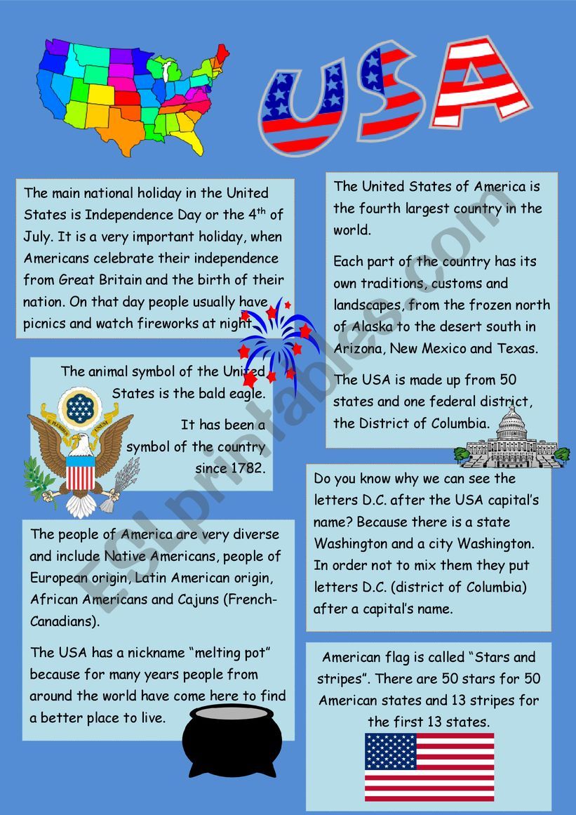 Facts about the USA / United States of America / English-speaking countries  / Engelsk / Kanal S 5–7 / Salaby Skole