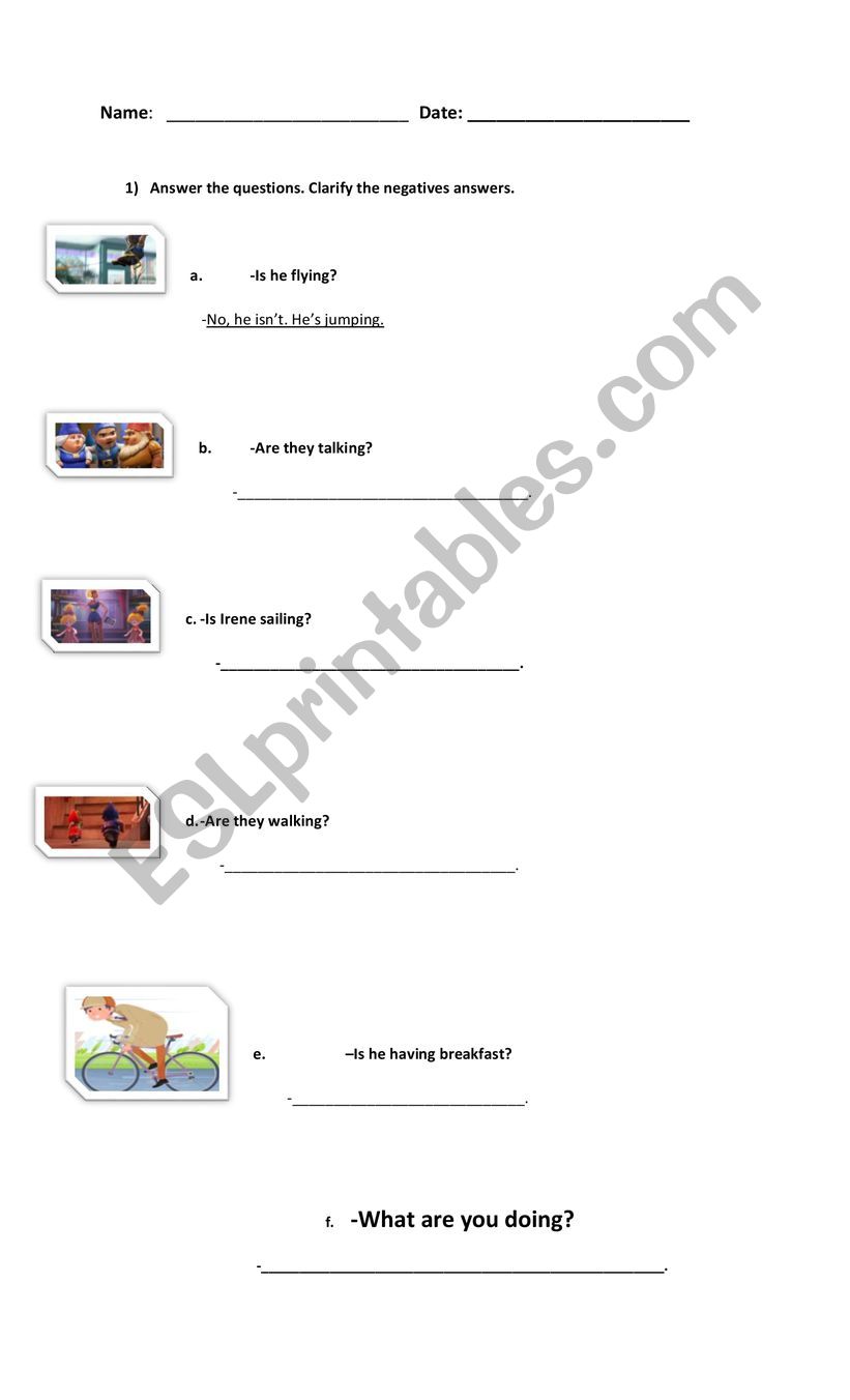 Sherlock Gnomes-Part 1 worksheet