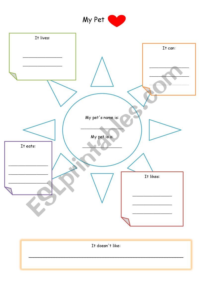 My Pet- A writing plan  /  Fact file 