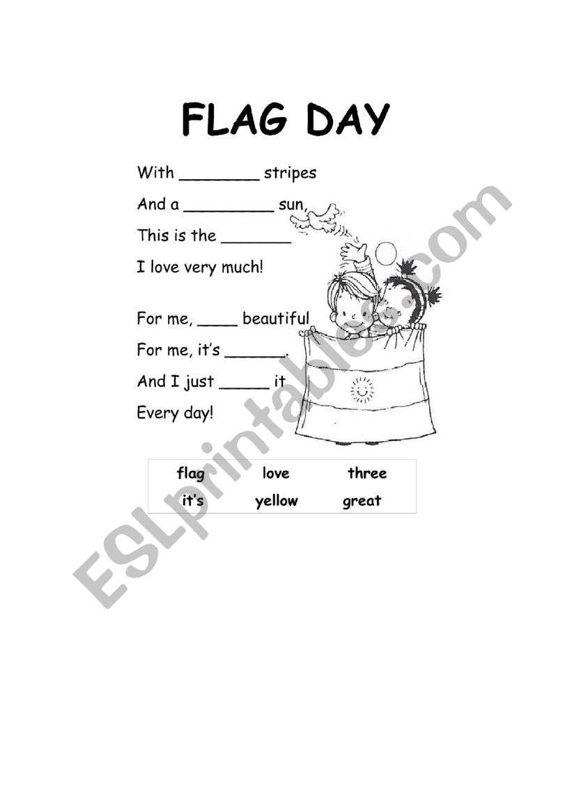 flag day worksheet