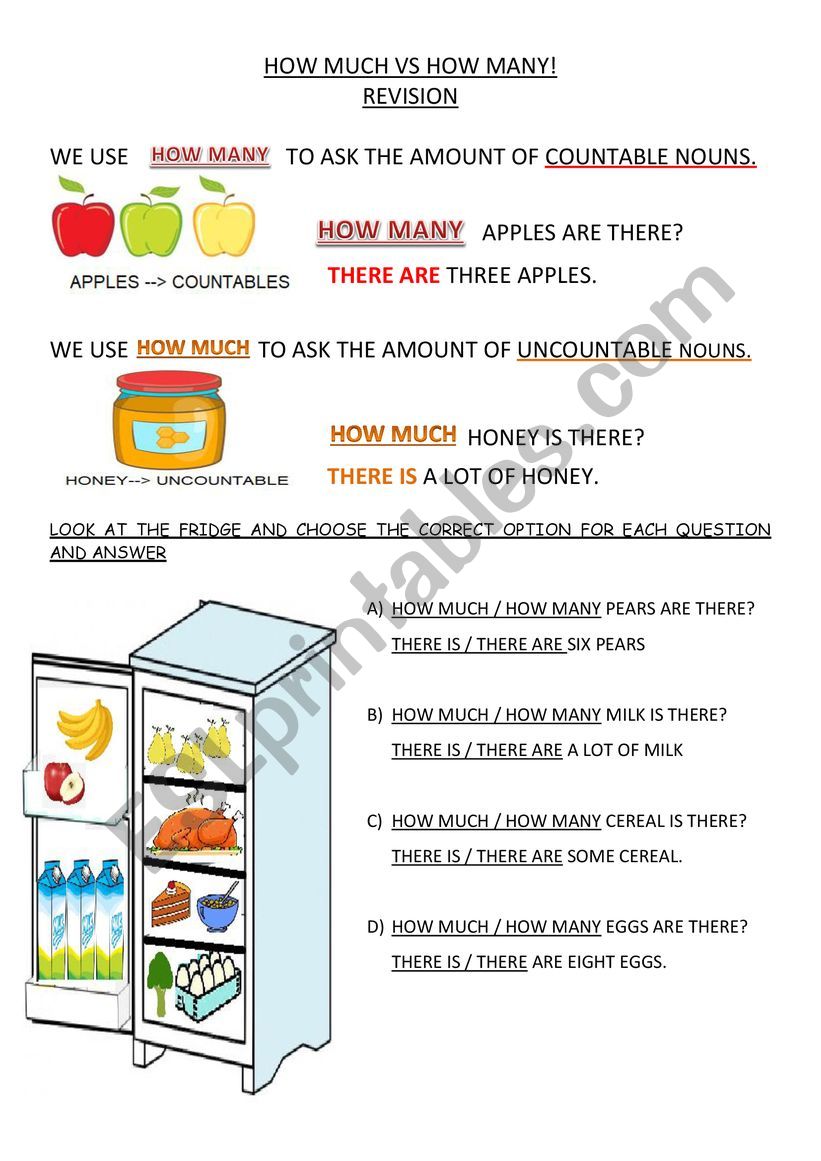 HOW MUCH VS HOW MANY!  worksheet