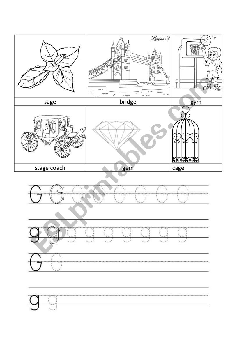 Letter G worksheet