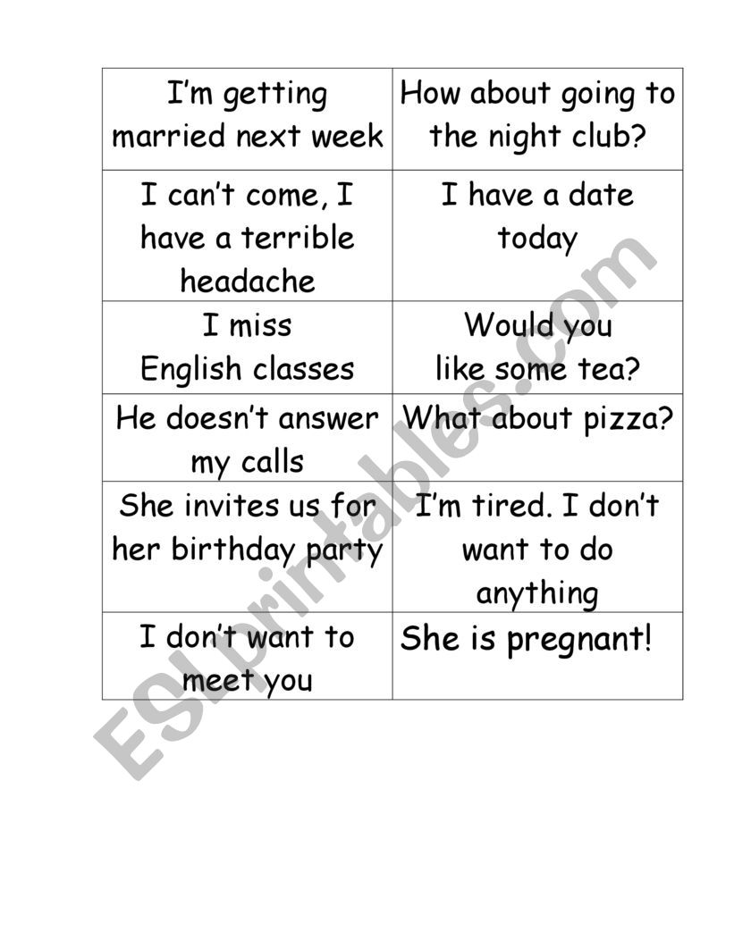 reaction cards worksheet