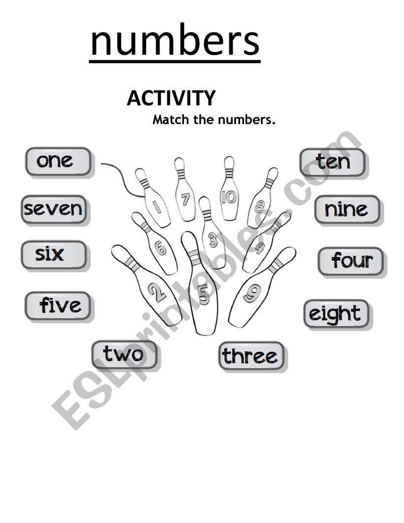 NUMBERS ACTIVITY (1-10) worksheet