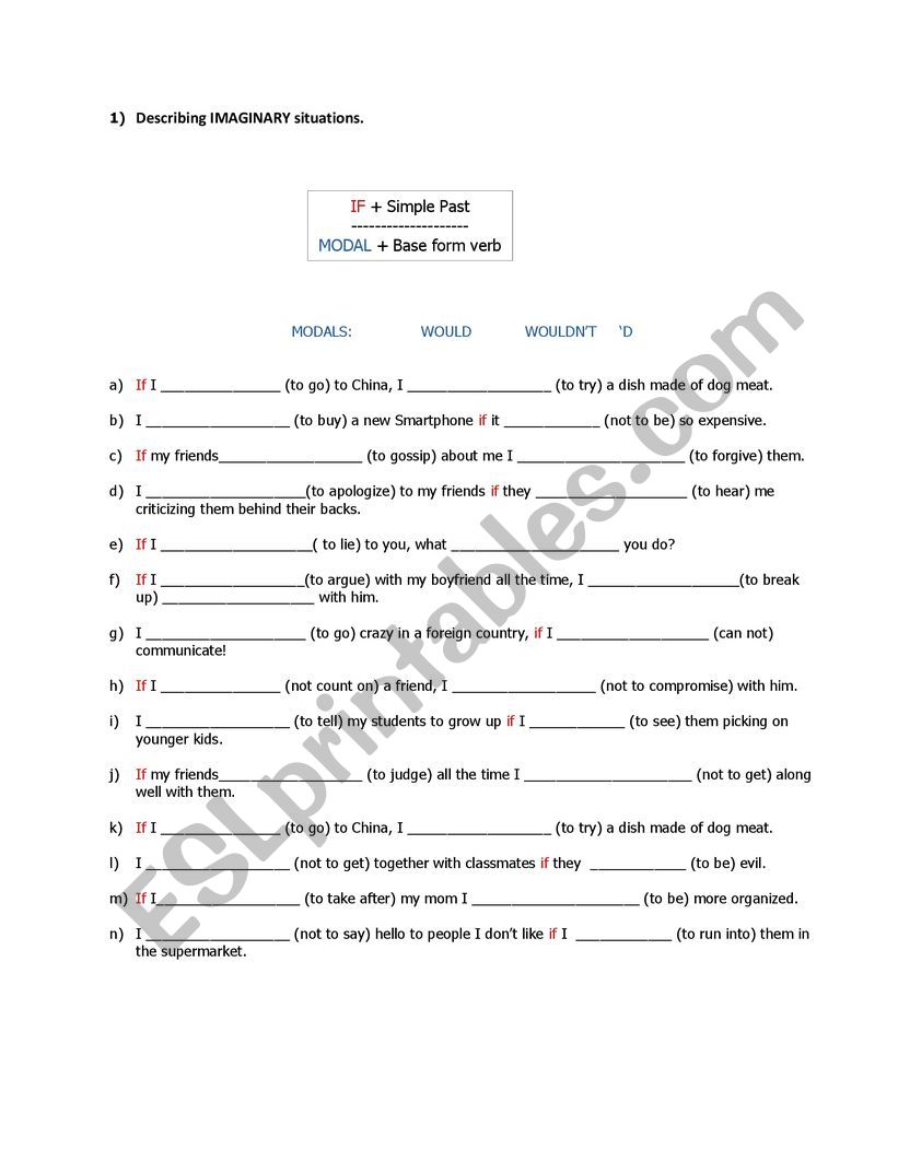 Second Conditional worksheet