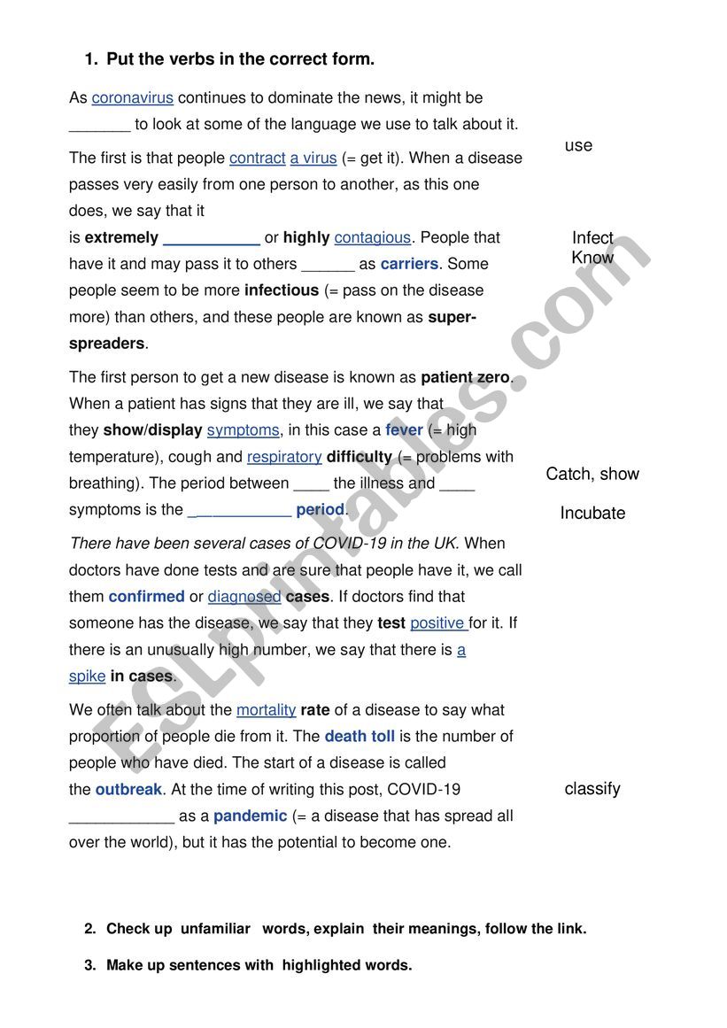 COVID-19 worksheet